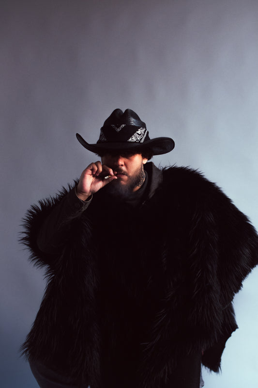 ONYX FUR PONCHO