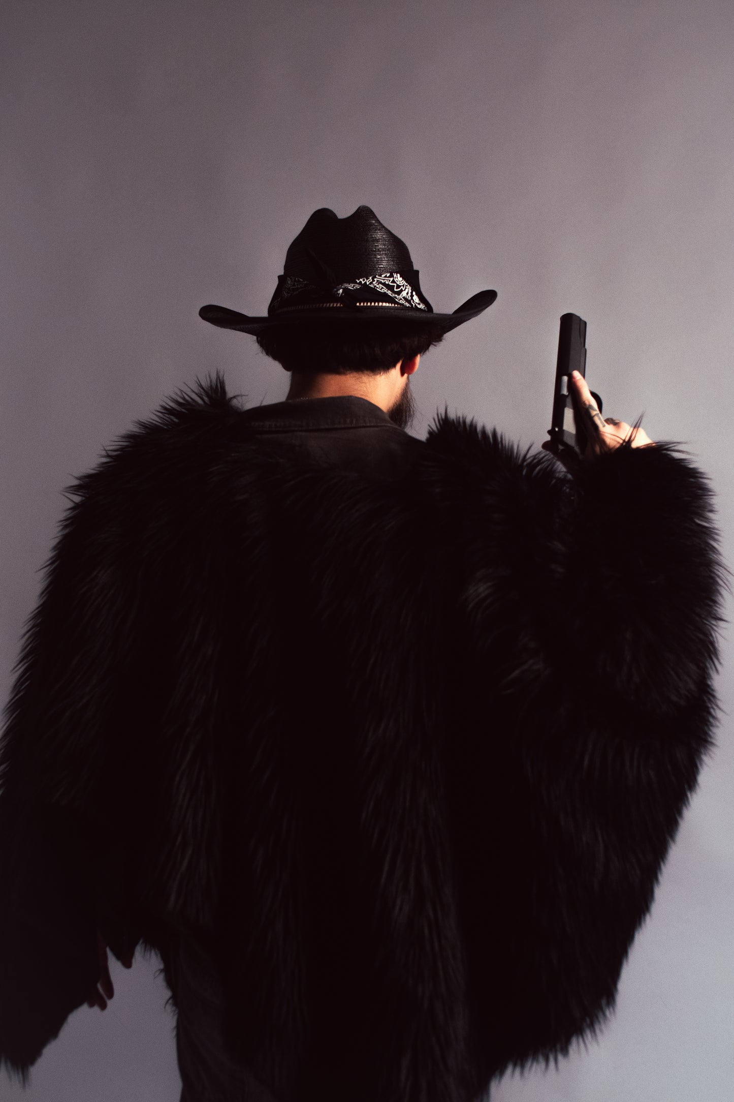 ONYX FUR PONCHO